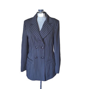 Women's A Wear Blazer Size 8 Black Pinstripe